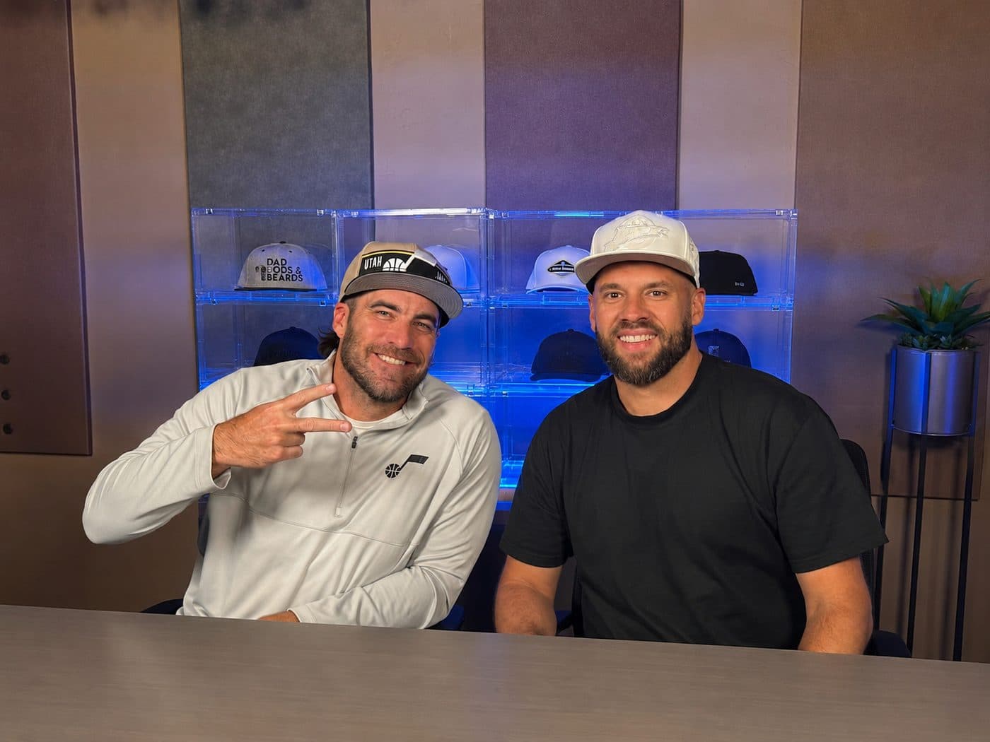 Josh Zieglowsky and Zach Spencer in the podcast studio